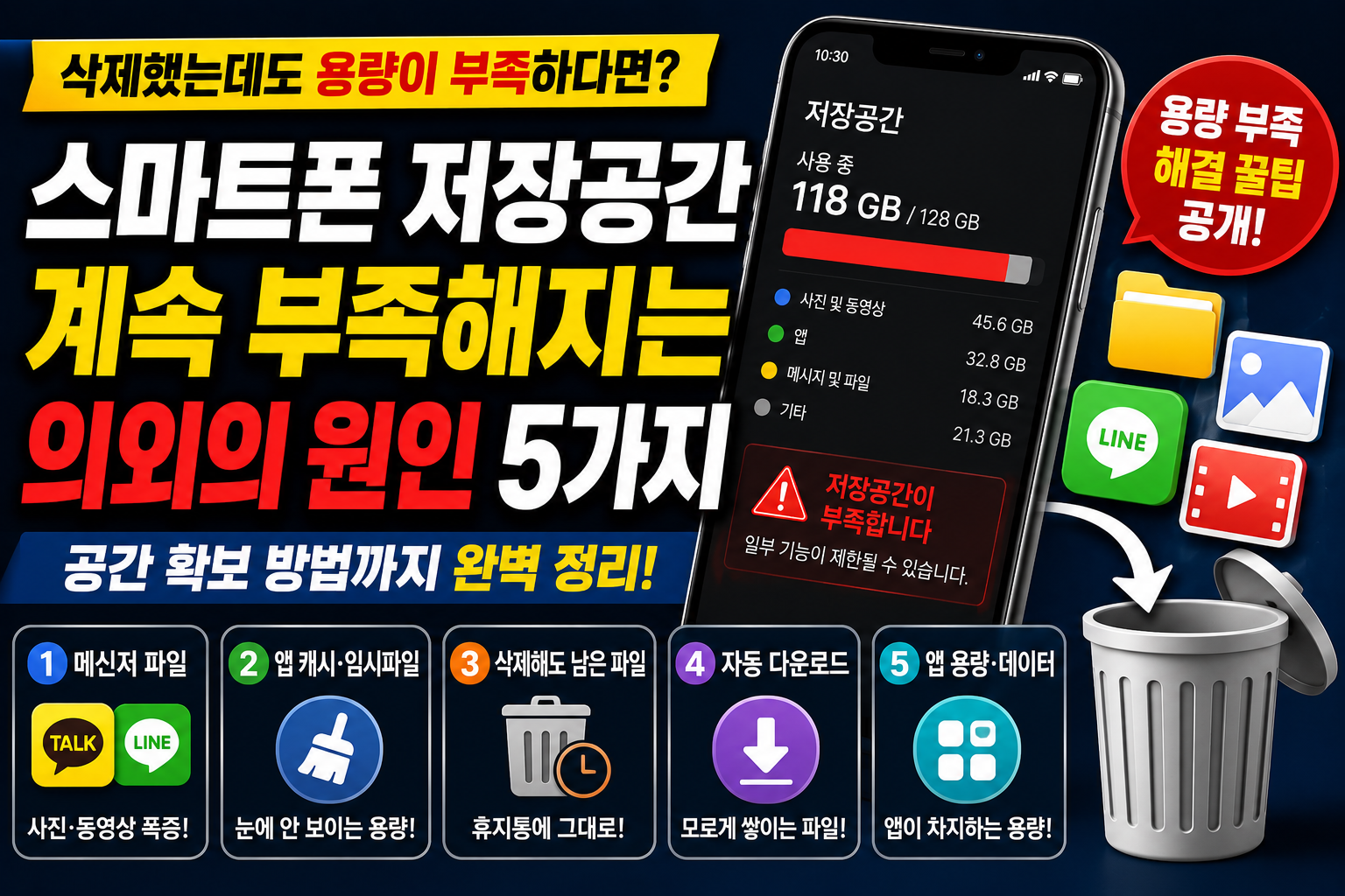 스마트폰 저장공간이 계속 부족해지는 의외의 원인 5가지