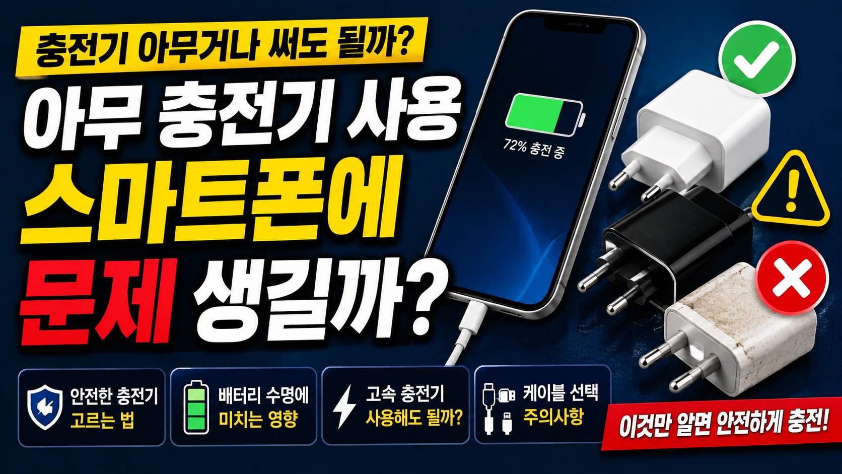 충전기를 아무거나 사용하면 스마트폰에 정말 문제가 생길까